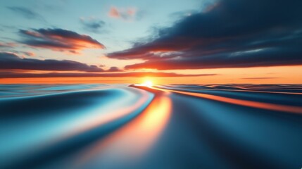 Stunning Sunset Over Calm Ocean Waves