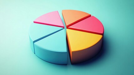 Fototapeta premium Colorful Pie Chart: Data Visualization for Business Growth