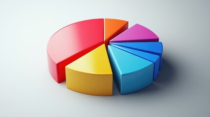 Fototapeta premium Colorful Pie Chart: Visualizing Data and Insights