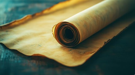 Vintage Rolled Parchment: Ancient Scroll Texture