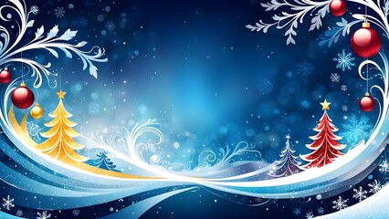 abstract illustration wallpaper of christmas symbols with swirling vibrant colors and soft textures