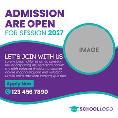 School admission social media post template