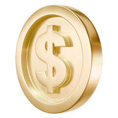 Golden coin. Golden money. 3d rendering