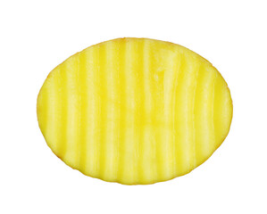 Sliced of Potato isolated on white background.