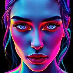 Neon Aura Girl Face 