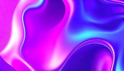 Colorful abstract background made of holographic metal foil. fluid shapes in shades of pink, purple, and blue, liquid metal, foil, wavy with shiny texture. hologram background.
