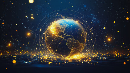 background network points Earth's surface wave background Abstract digital wave background information technology background The background is the background. gradient wave digital wave ban