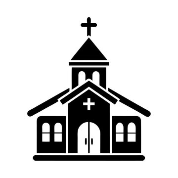 recommend clip art: Christianity church building with cross icon and vector illustration