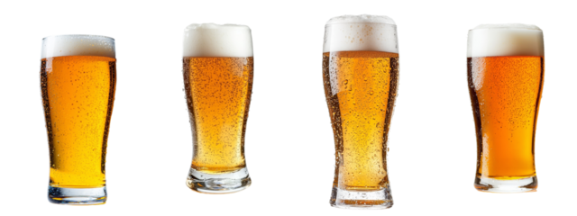 Fresh beer glass isolated on white background