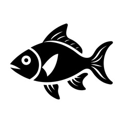 Fish silhouette icon and vector illustration