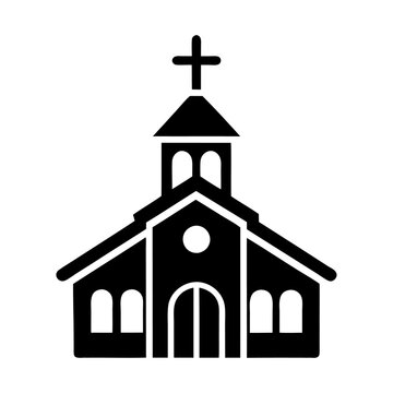 recommend clip art: Christianity church building with cross icon and vector illustration