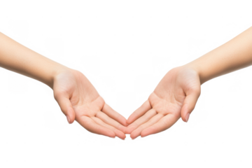 Open Hands Gesture on Transparent Background Symbolizing Support, Care, and Compassion