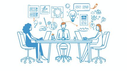 Fototapeta premium Conflict Resolution at Workplace Man and Woman Discuss