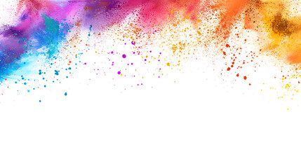 Frame border with a copy space of colorful rainbow Holi paint color powder in the background