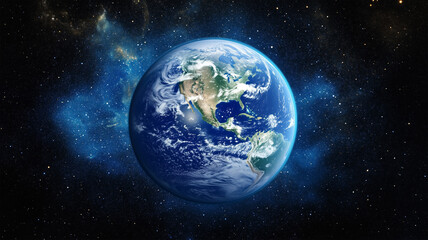 Fototapeta premium 宇宙から見る地球とグローバルSEO