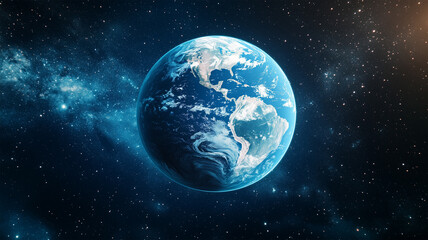 Fototapeta premium 宇宙から見る地球とグローバルSEO