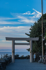 日本　三重県伊勢市二見浦にある二見興玉神社の一の鳥居