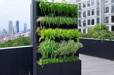 Fototapeta premium Balancing Urban Life with Nature. The Rise of Green Balconies in Eco-Architecture