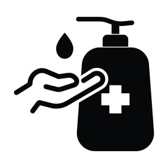 Washing hand with sanitizer icon vector on white background