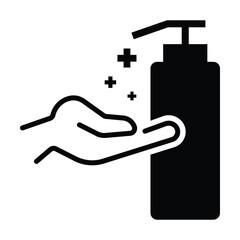 Washing hand with sanitizer icon vector on white background