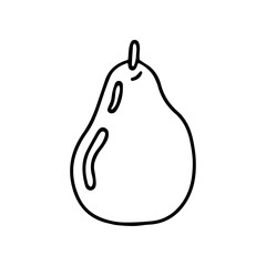 Pear in doodle style, vector illustration