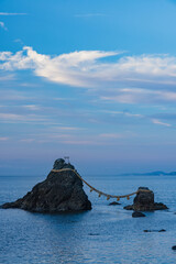 日本　三重県伊勢市二見浦にある二見興玉神社の夫婦岩