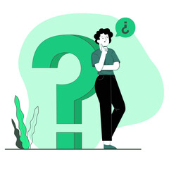 Business Frequently Asked Questions Concept Flat Vector Illustration
