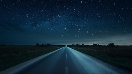 Fototapeta premium 星空の下の車道