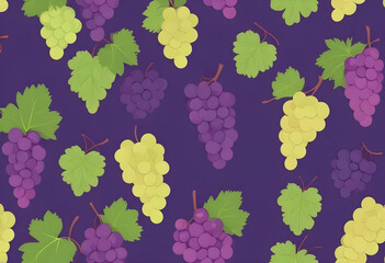 Bunch of grapes on vine pattern