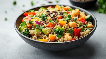 Quinoa Salad with Vegetables and Chickpeas.