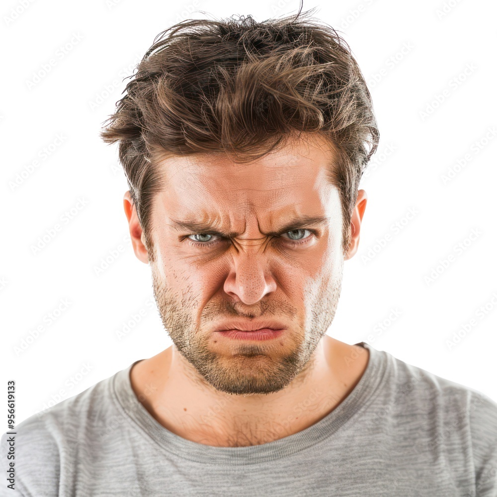 Poster a man with a scruffy beard and a scowl on his face
