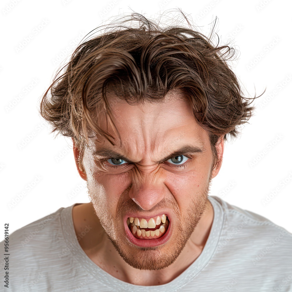 Poster a man with a scruffy beard and a scowl on his face