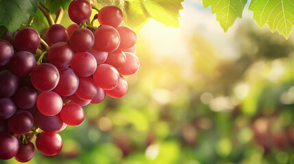 bunch of  red grapes in the farm