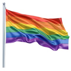 Fototapeta premium A rainbow flag is waving in the wind
