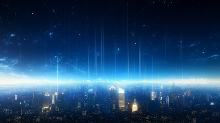 Obraz premium Retro futuristic city in the old school sci-fi art scene. Retro space landscape with city