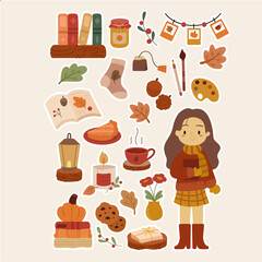 Cute girl in a warm autumn fashion