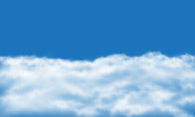 Vector of realistic white cloud on blue sky background illustration.