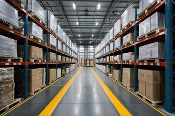 Obraz premium Advanced Distribution Center Leveraging Augmented Reality for Smart Logistics Solutions