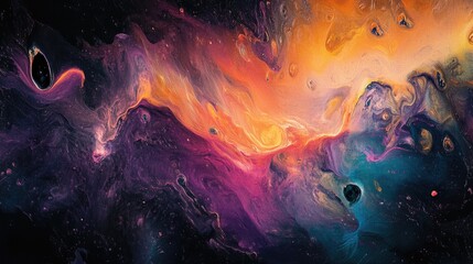 Abstract Swirling Paint in Vibrant Colors