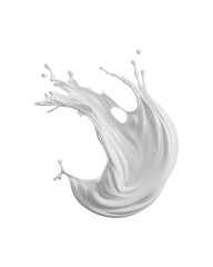 Fototapeta premium White or milky liquid splashes in a circle on a black background. Suitable for branding, advertising, packaging design, and product promotional materials