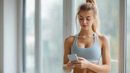 Fitness Influencer Reviewing the Latest Workout Tech and Gadgets to Seamlessly Integrate into Fitness Routines and Enhance Workout Performance and Wellness