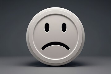 Fototapeta premium 3D Smiley Face Emoticon with Confused Expression for Enhanced Communication