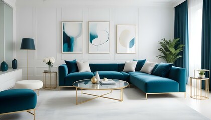 Photo interior modern design room 3d illustration