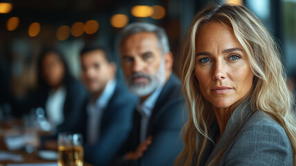 Obraz premium Professional Business Meetings, Modern Corporate Negotiations, Team Collaboration Backgrounds