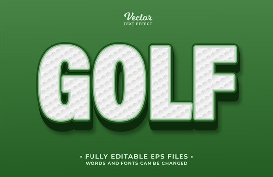 golf text effect editable eps cc