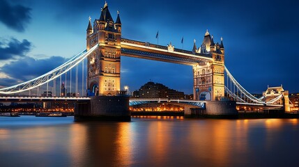 Obraz premium Tower Bridge at night, London, England, United Kingdom, Europe