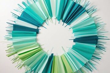 Obraz premium Vibrant Seafoam Color Explosion Against Clean White Backdrop