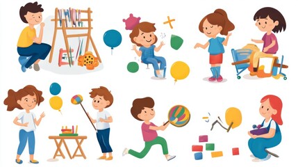 Children Engaging in Creative Play Activities