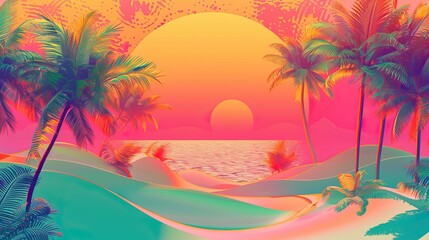 Obraz premium Tropical Sunset Paradise