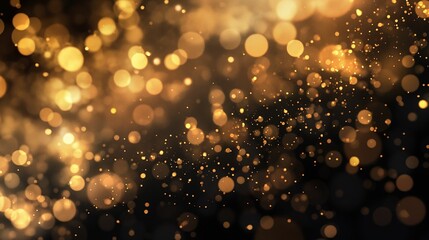 Golden bokeh lights on dark background.